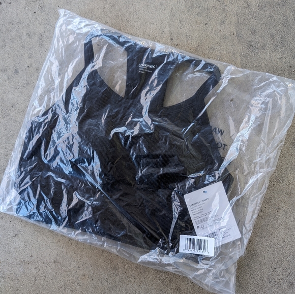 Jockey Essentials Black Racerback Seamfree Jersey Ribbed Sports Bra NWT - Picture 6 of 10